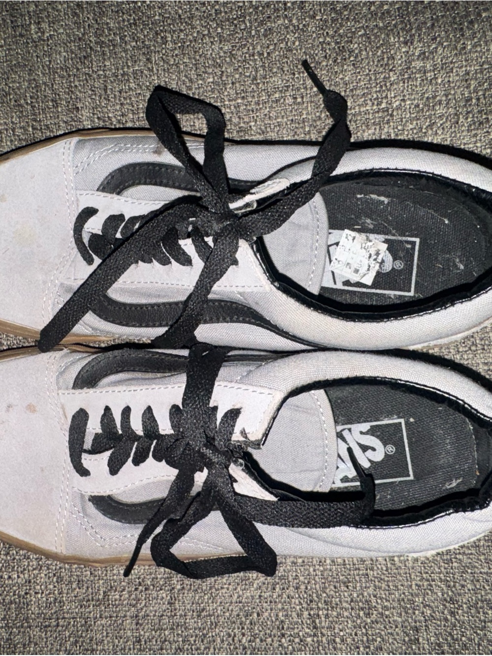 Vans classic style low-top sneakers in light gray and black